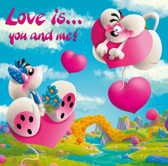 CARTE 3D DIDDL LOVE IS YOU AND ME
