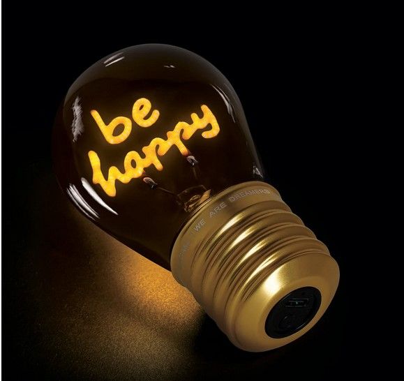 BULB FICTION LAMPE EN FORME D AMPOULE BE HAPPY