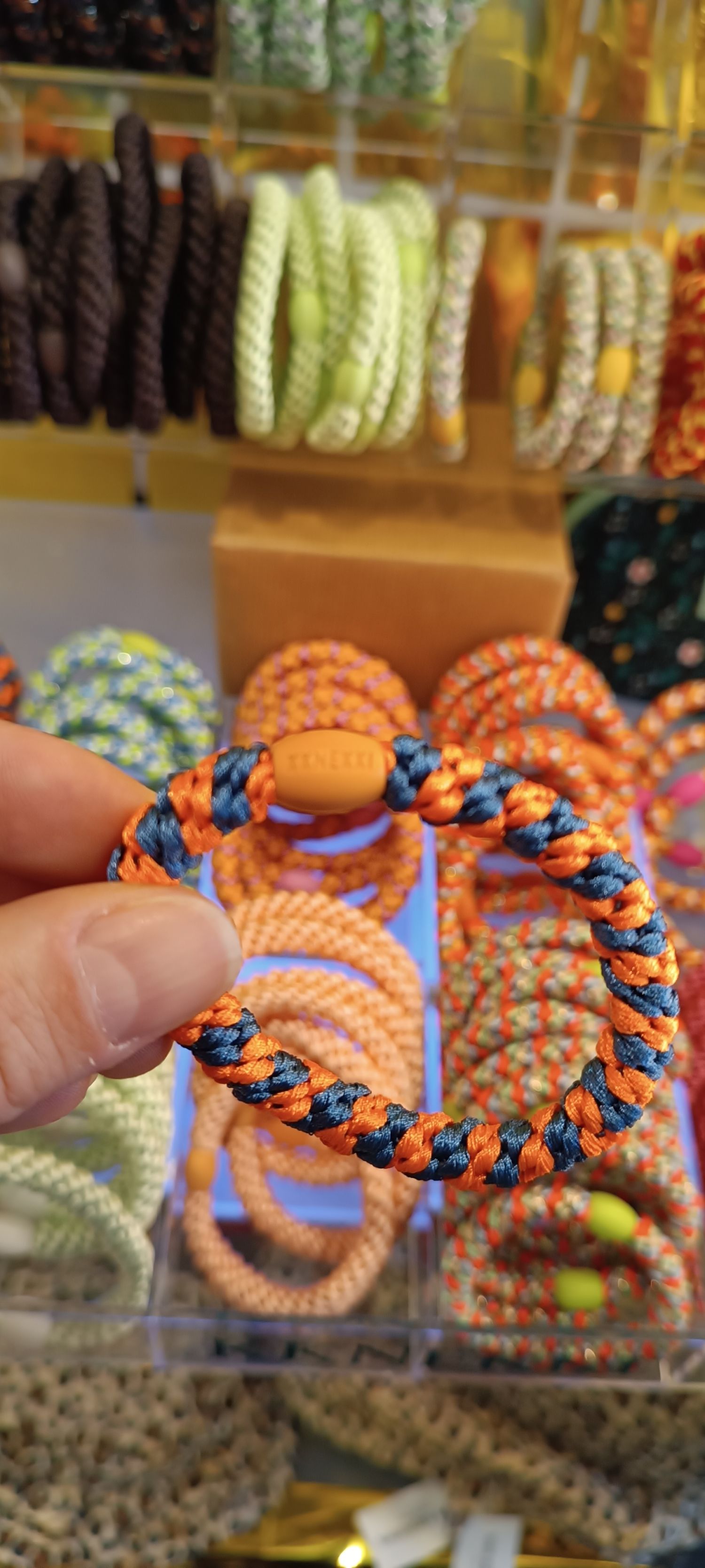 Kknekki Indigo Neon orange stripe