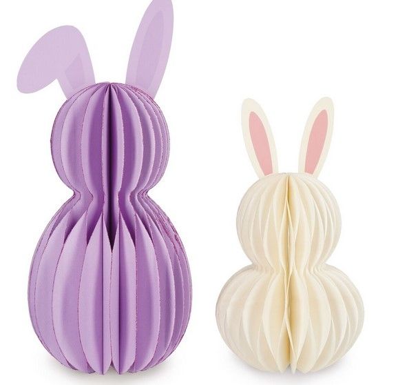 SET DE 2 PETITS LAPINS PLIABLES EN PAPIER