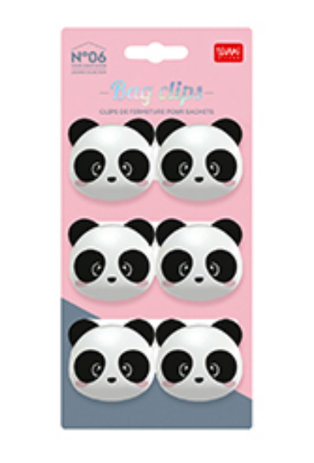 Bag Clips - Set Of 6 Bag Clips - Panda