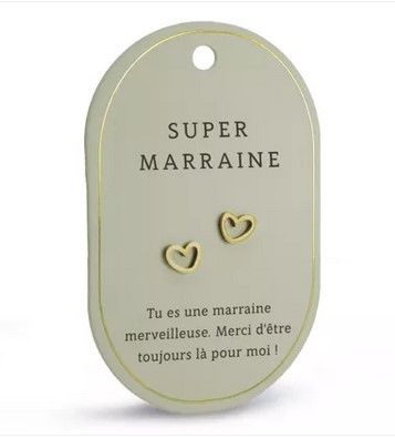 Boucles d'oreilles Super Marraine