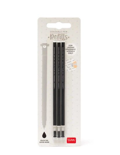 Set de 3 Recharges pour Stylo à Encre Gel Effaçable - Encre noire 