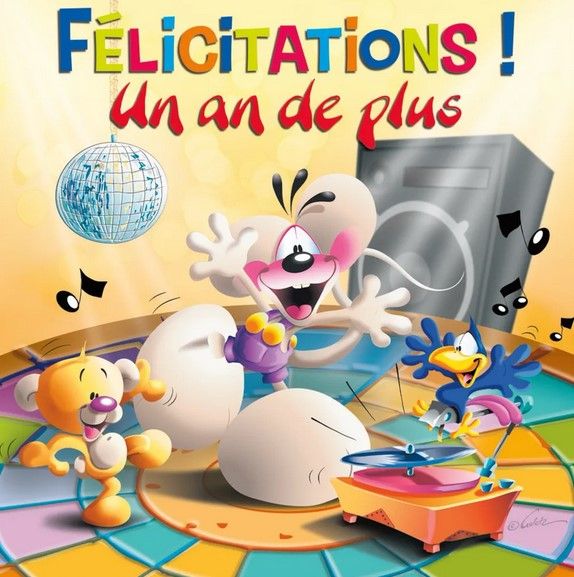 CARTE 3D DIDDL FELICITATIONS UN AN DE PLUS