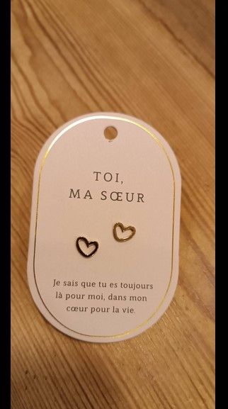 BOUCLE D OREILLE MESSAGE TOI MA SOEUR