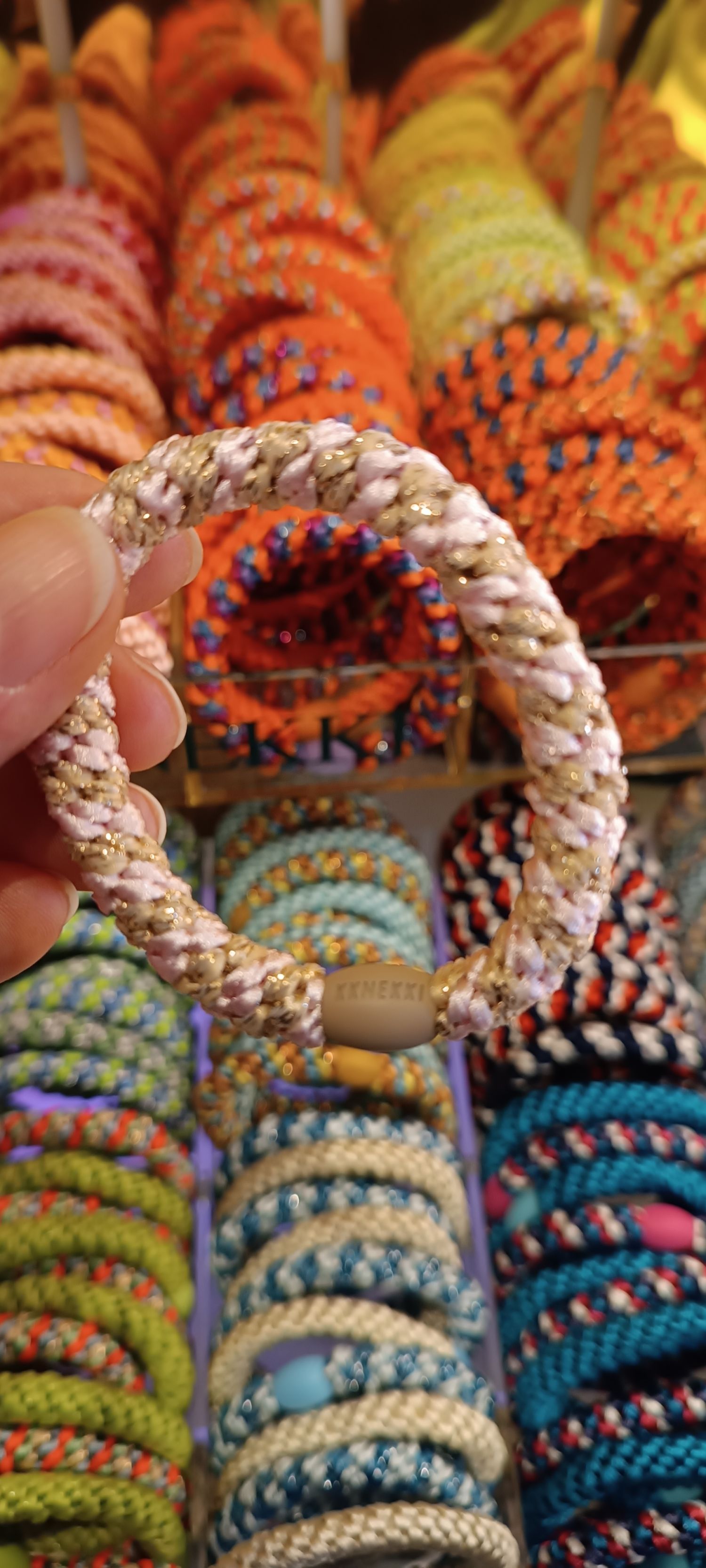 Kknekki rayures à paillettes rose clair beige