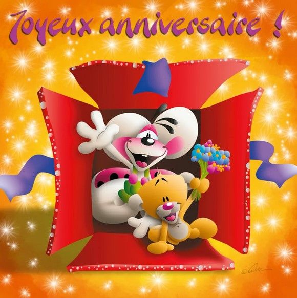 CARTE 3D DIDDL JOYEUX ANNIVERSAIRE CADEAU