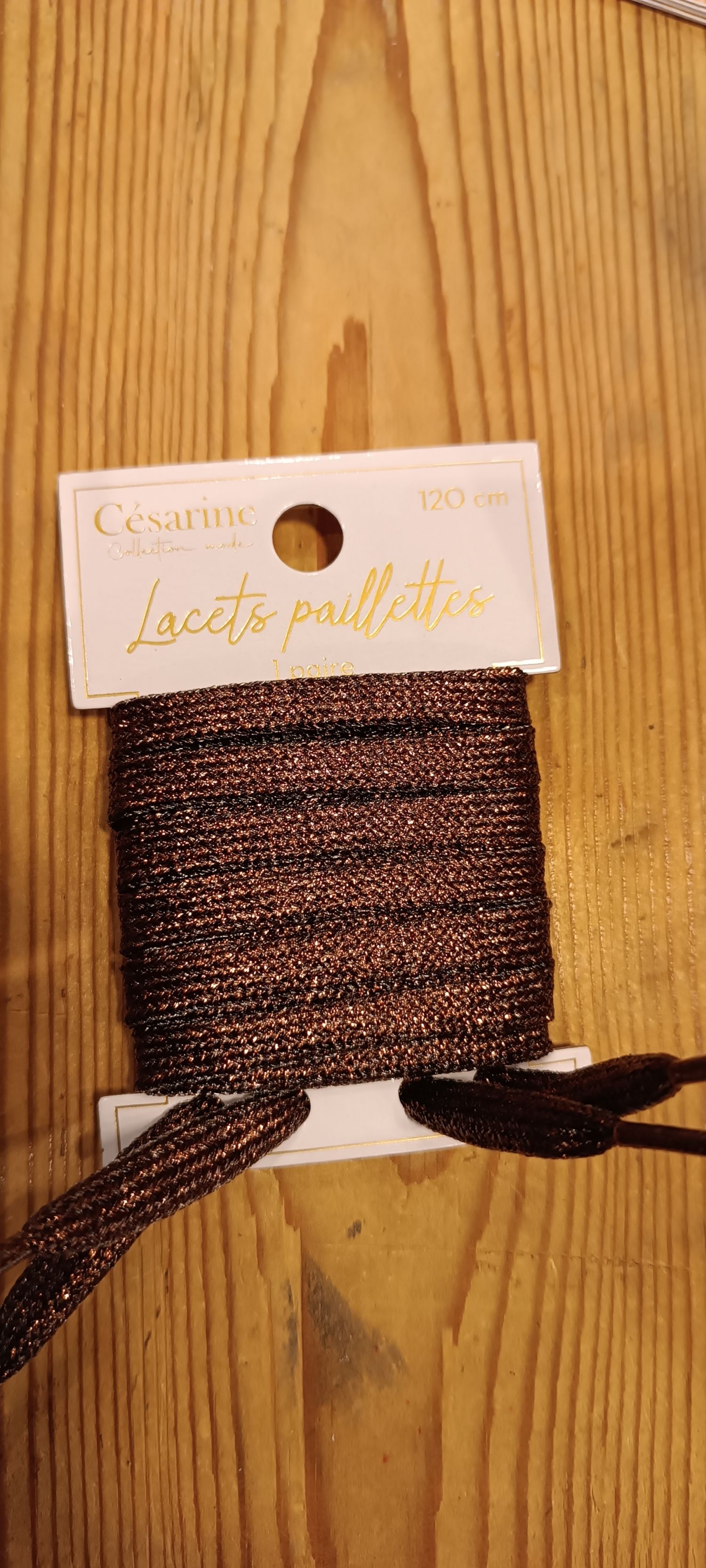 LACETS PAILLETTES BRONZES FONCES 
