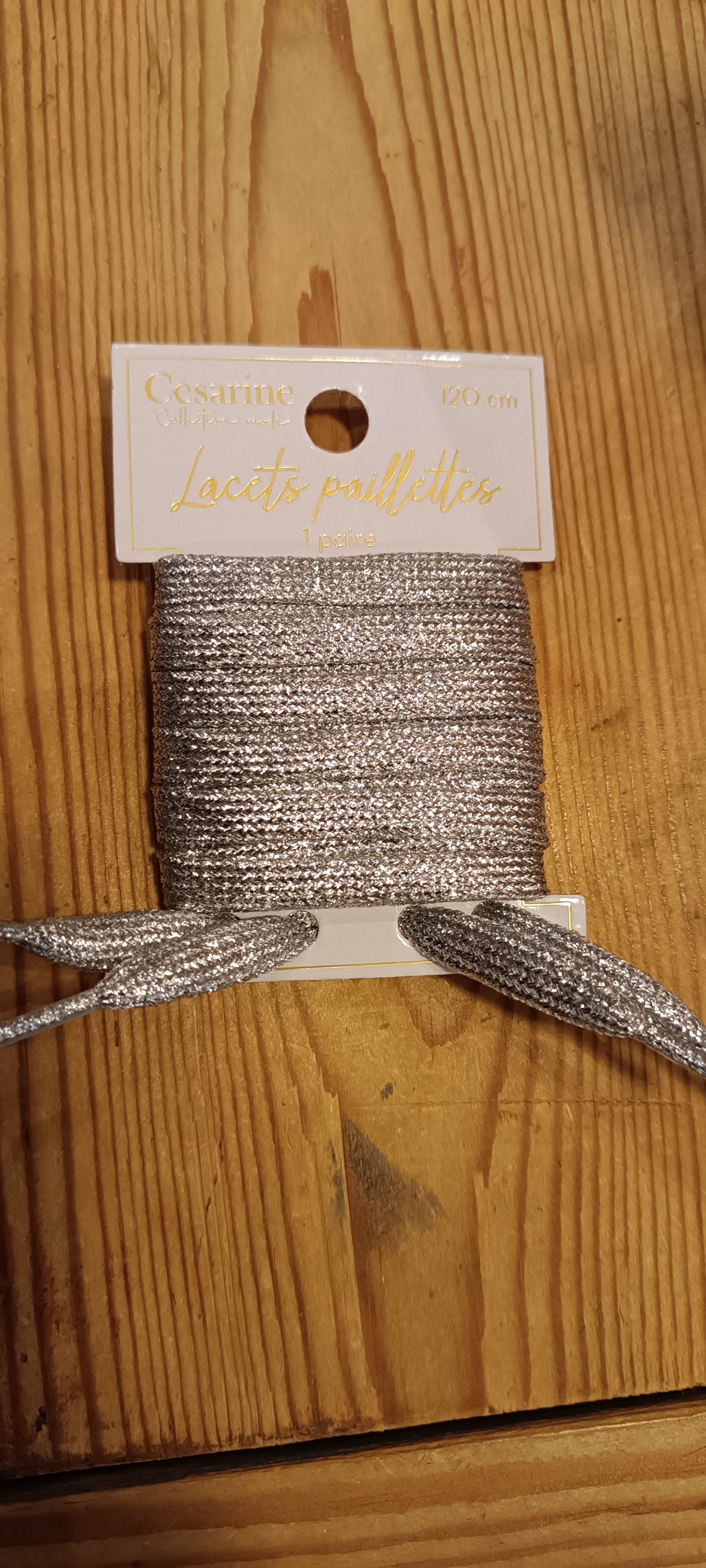 LACETS PAILLETTES ARGENTES