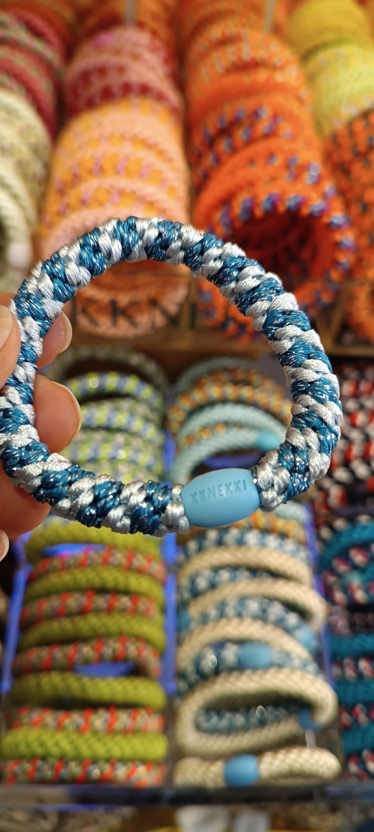 Kknekki paillettes bleu bébé à rayures 