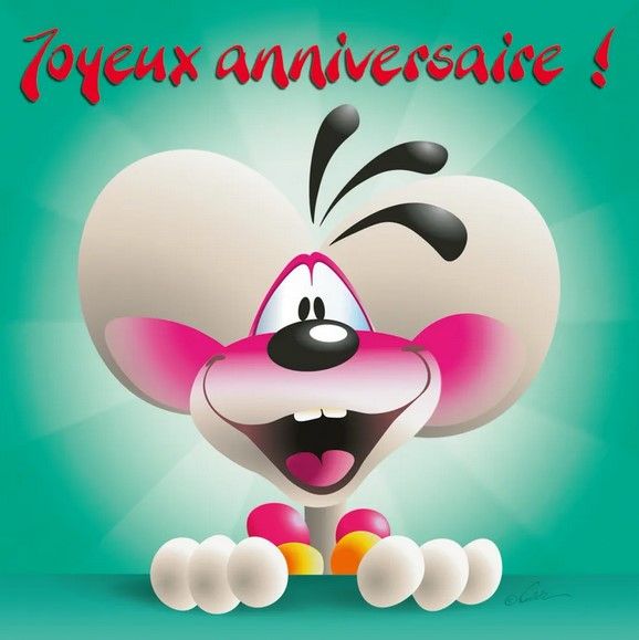 CARTE 3D DIDDL TETE JOYEUX ANNIVERSAIRE