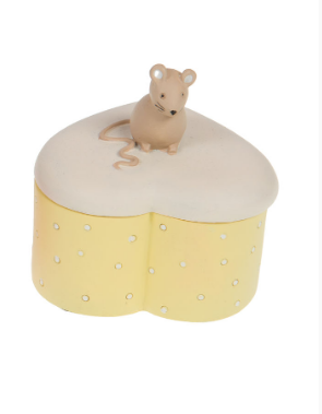 BOITE A DENT coeur jaune pastel