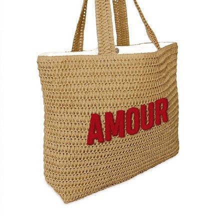 SAC ÉTÉ RAPHIA TUFTE AMOUR