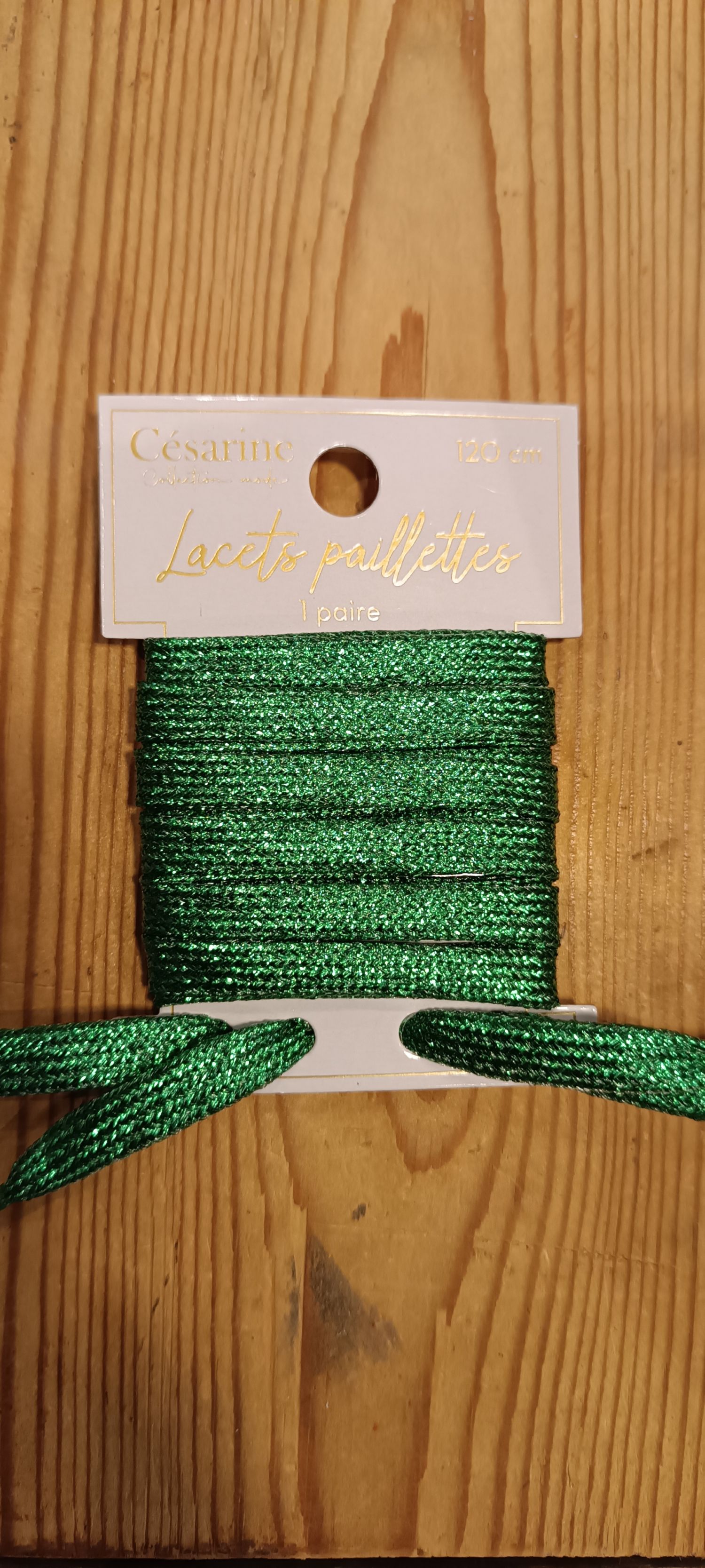 LACETS PAILLETTES VERTS