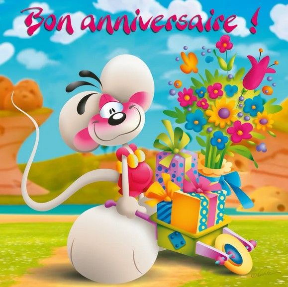 CARTE 3D DIDDL BON ANNIVERSAIRE