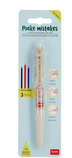 STYLO A ENCRE GEL EFFACABLE 3 COULEURS TRAVEL