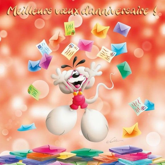 CARTE 3D DIDDL MEILLEURS VOEUX D'ANNIVERSAIRE