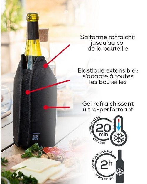 Frizz Rafraîchisseur extensible Vins & Champagnes, bleu celeste, 23 cm