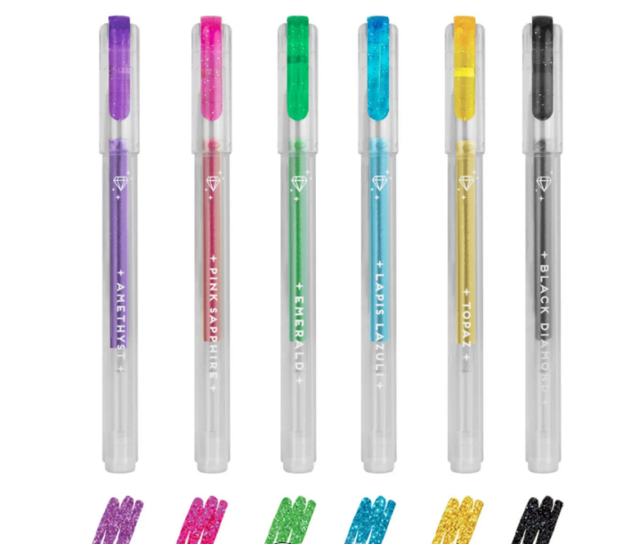 Set de 6 Stylos à Encre Gel Pailletée - Shine Like a Diamond