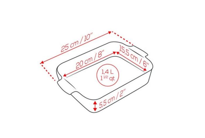  Appolia Plat Rectangulaire Bleu Céleste 25 cm