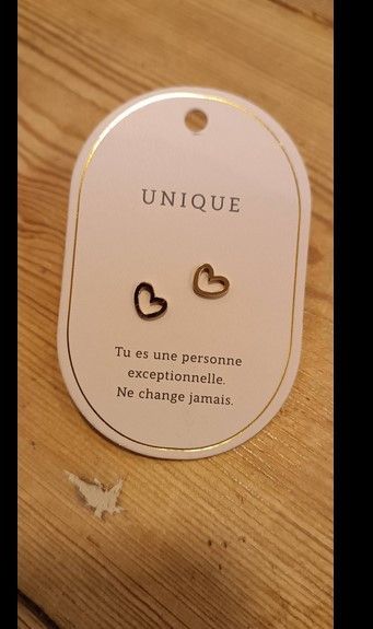 BOUCLE D OREILLE MESSAGE UNIQUE