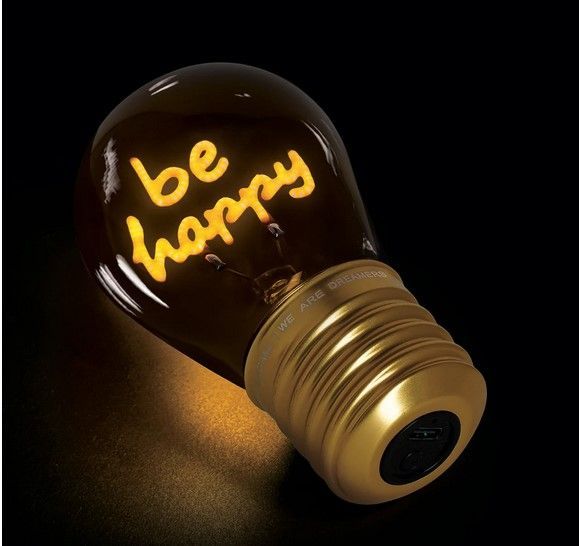 BULB FICTION LAMPE EN FORME D AMPOULE BE HAPPY