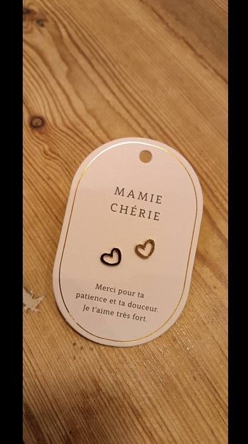 BOUCLE D OREILLE MESSAGE MAMIE CHERIE