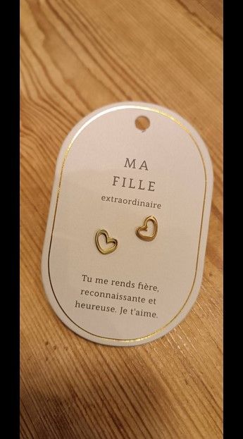 BOUCLE D OREILLE MESSAGE MA FILLE