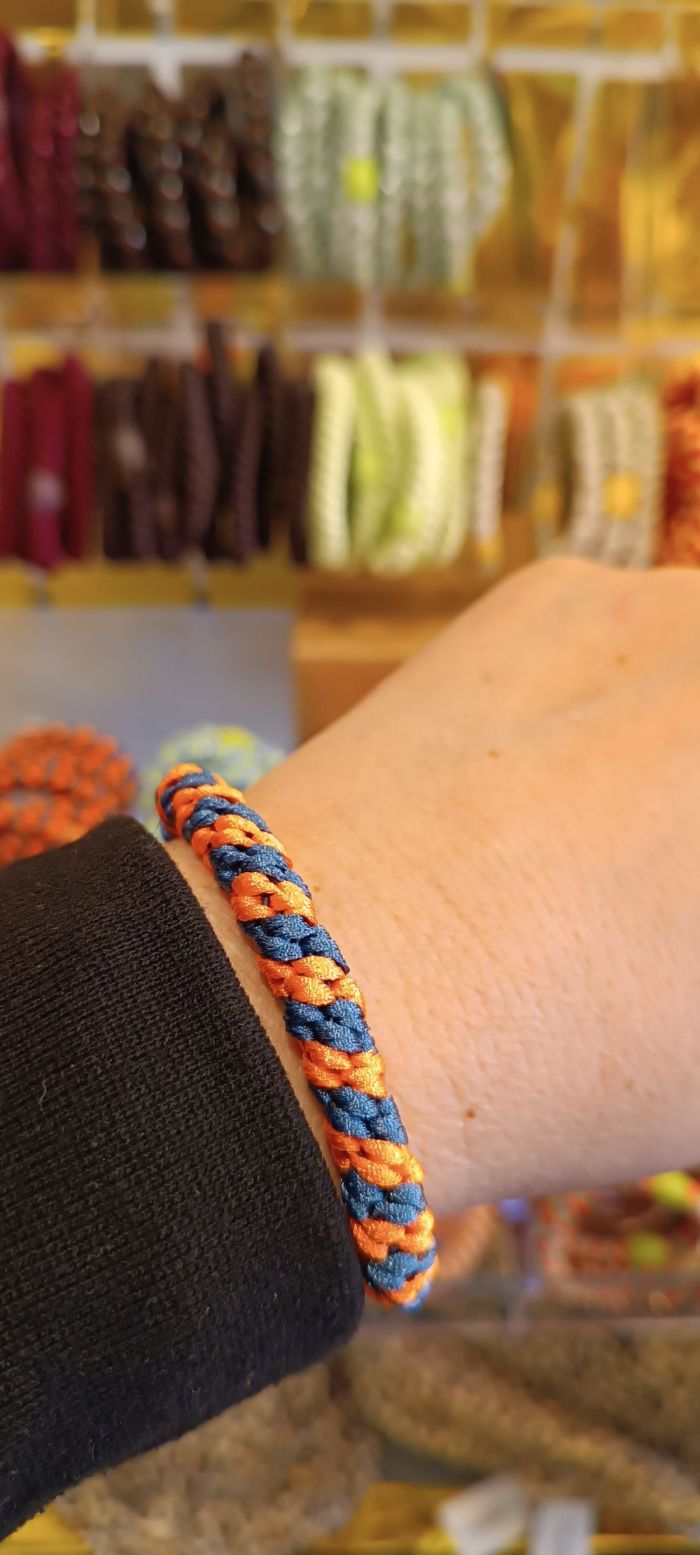 Kknekki Indigo Neon orange stripe