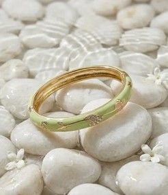 Bracelets Thaï Pastel en Laiton – Joncs Colorés Bohème Chic Femme - Vert