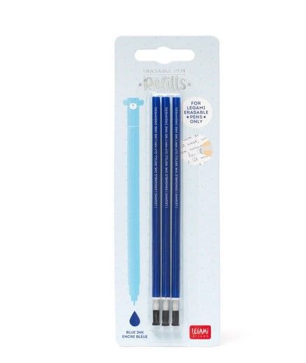 Set de 3 Recharges pour Stylo à Encre Gel Effaçable - Encre BLEU
