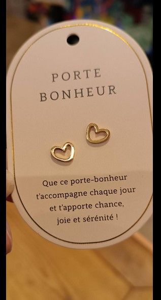 BOUCLE D OREILLE MESSAGE PORTE BONHEUR