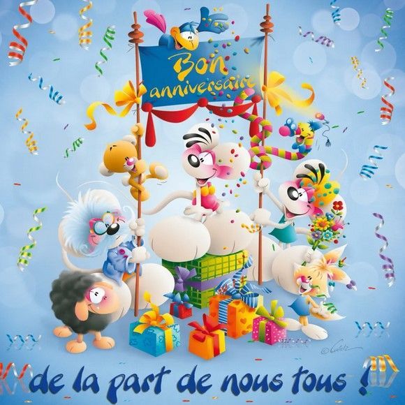 CARTE 3D DIDDL BON ANNIVERSAIRE DE LA PART DE NOUS TOUS