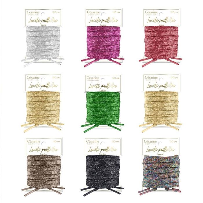 LACETS PAILLETTES MULTICOLORES