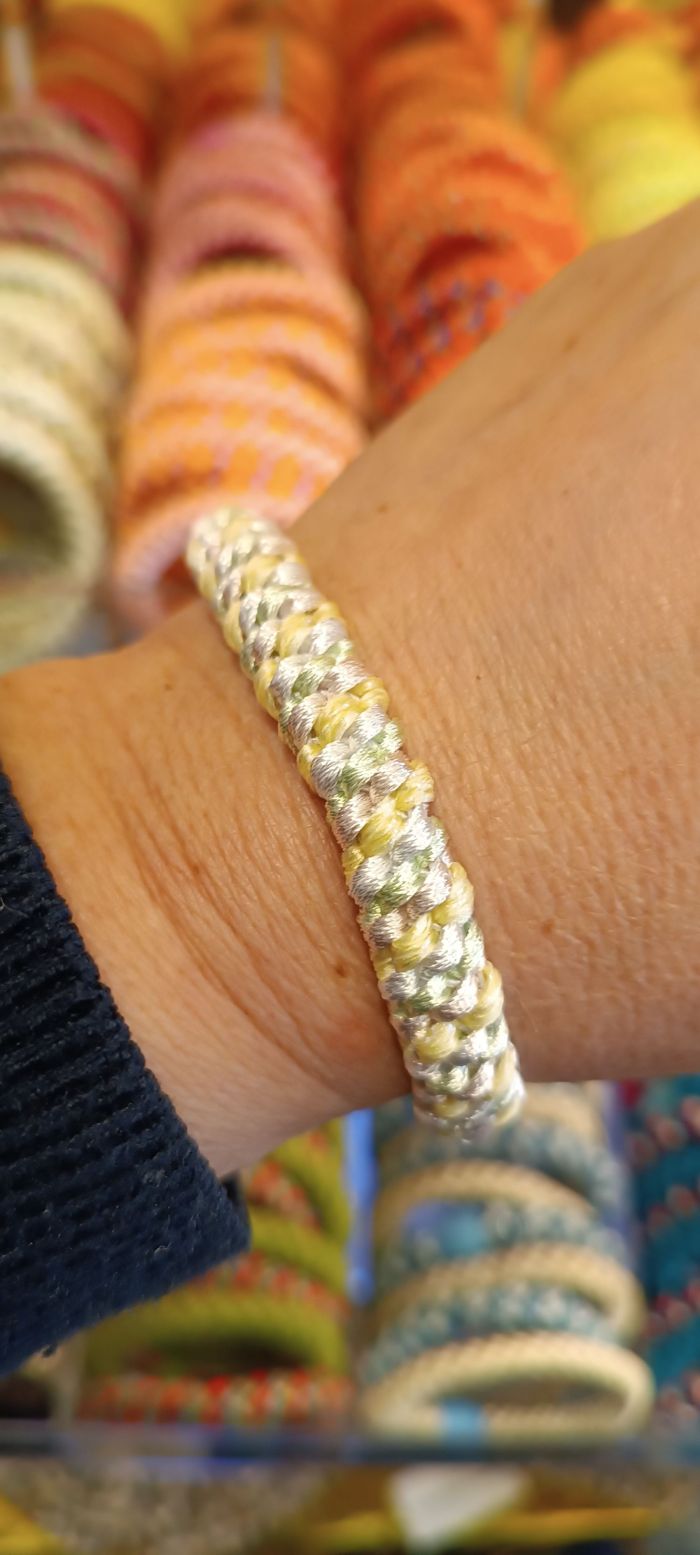 Kknekki paillettes jaune clair menthe 