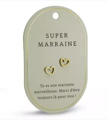 Boucles d'oreilles Super Marraine