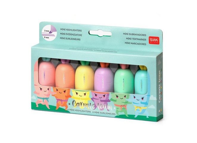 SET DE 6 MINI SURLIGNEURS CAROTTES