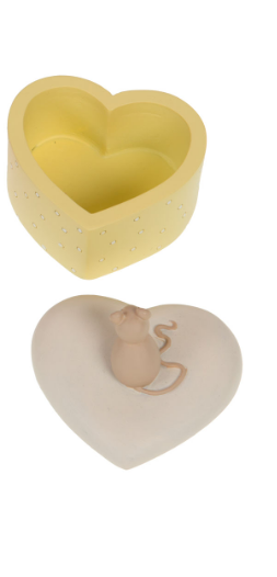 BOITE A DENT coeur jaune pastel