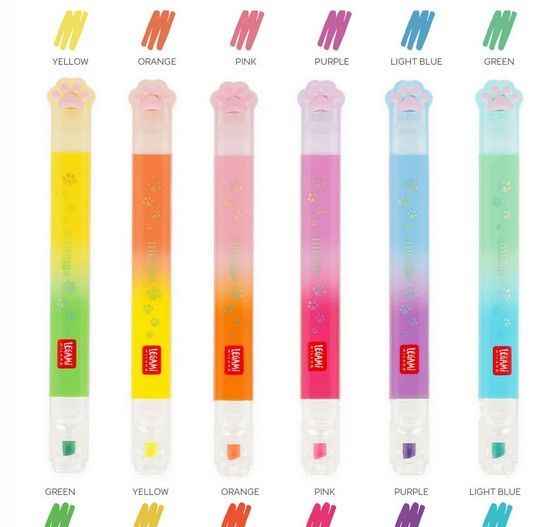 SET DE 6 SURLIGNEURS A DOUBLE POINTE KITTY