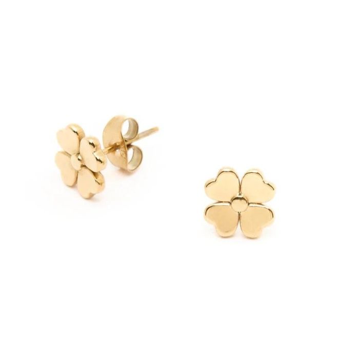 Boucles d'oreilles dorées tréfle