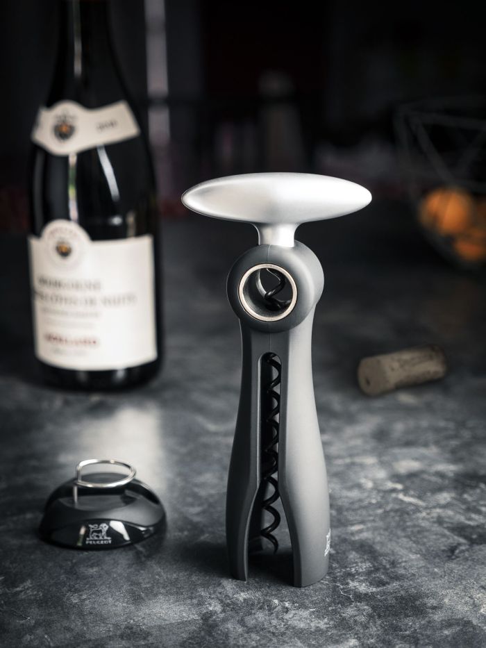 Tire bouchon à vis sans fin basalte avec coupe capsule 19 cm