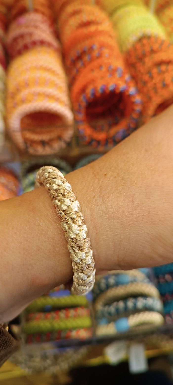 Kknekki rayures pailletées Ivoire Beige 