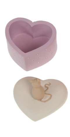 BOITE A DENT coeur rose pastel