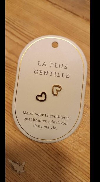 BOUCLE D OREILLE MESSAGE LA PLUS GENTILLE