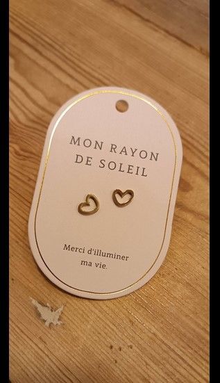 BOUCLE D OREILLE MESSAGE MON RAYON DE SOLEIL