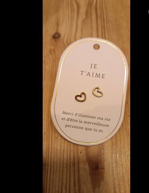 BOUCLE D OREILLE MESSAGE JE T'AIME