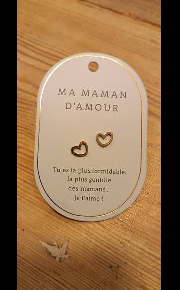 BOUCLE D OREILLE MESSAGE MA MAMAN D'AMOUR