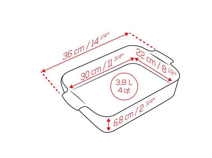Appolia Plat Rectangulaire Bleu Céleste 36 cm