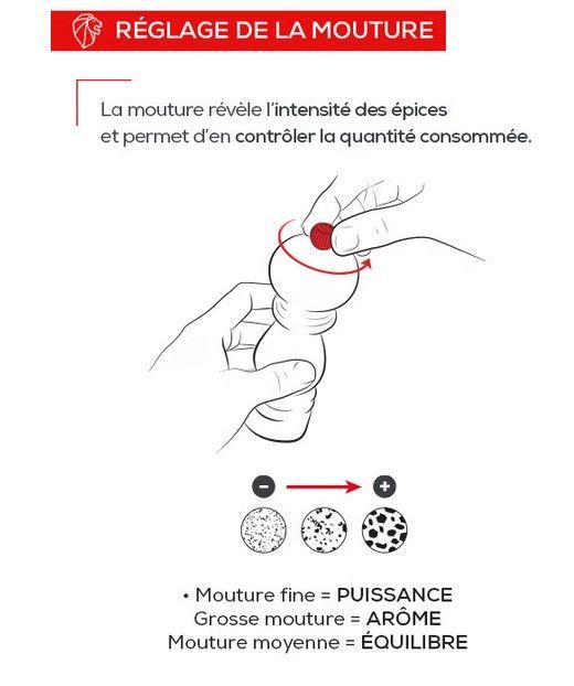 BISTRO Moulin à  poivre manuel en bois, vert fougère, 10 cm