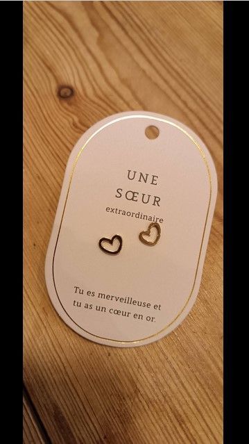 BOUCLE D OREILLE MESSAGE UNE SOEUR